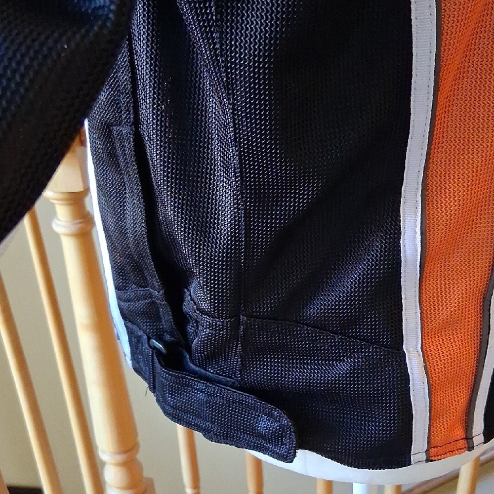 Harley-Davidson Black Mesh Bomber Style Biker Jacket with White Logo - Picture 6 of 13